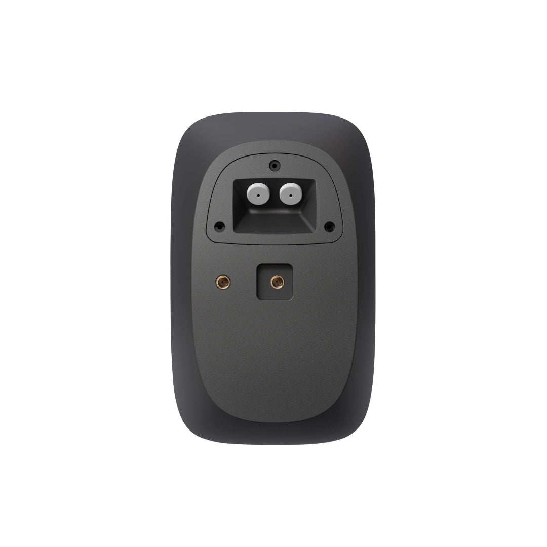 Black outdoor speaker on a white background
