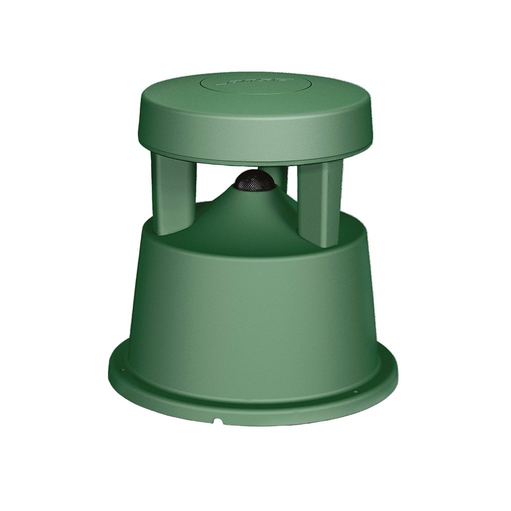 Green speaker on a white background