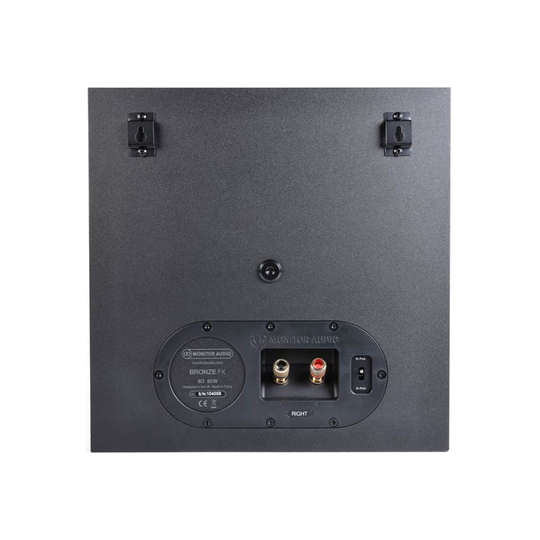 Pair of black speakers on a white background