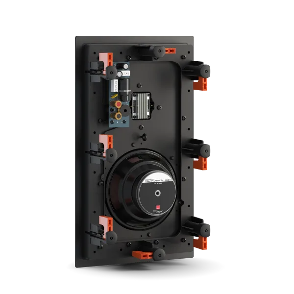 Back view of a speaker with visible components