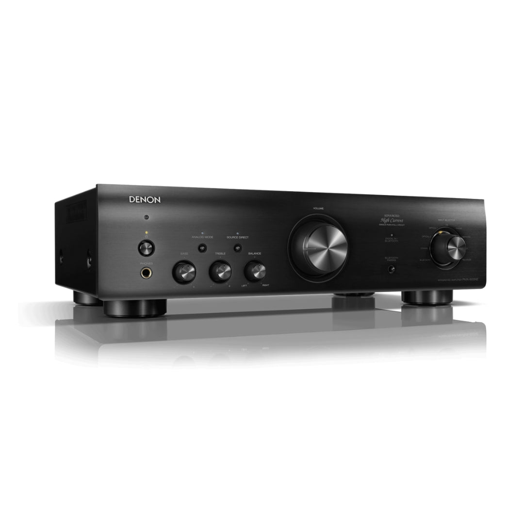 Denon amplifier on a white background
