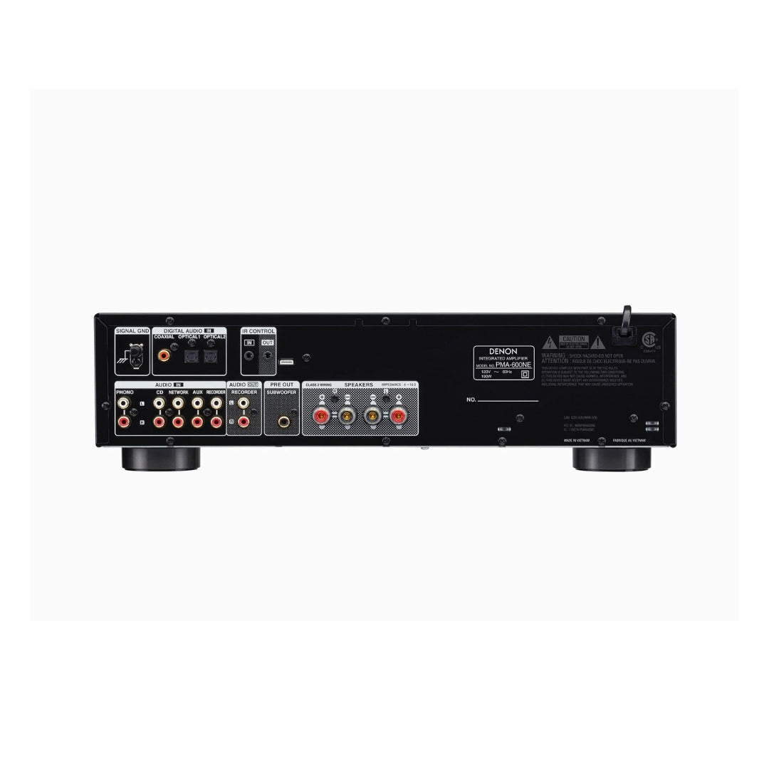 Denon amplifier on a white background