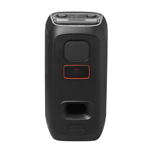Black electronic device with buttons
