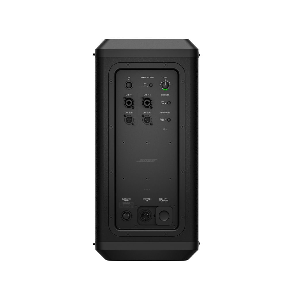 Black Bose speaker on a white background