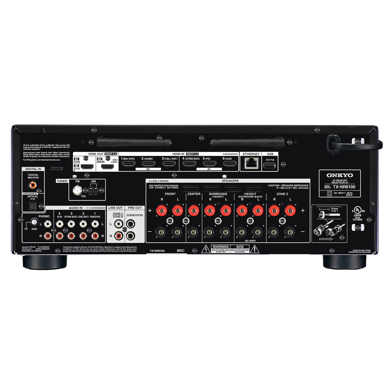 Onkyo NR6100 7.2 8K AV Receiver with Dolby Atmos
