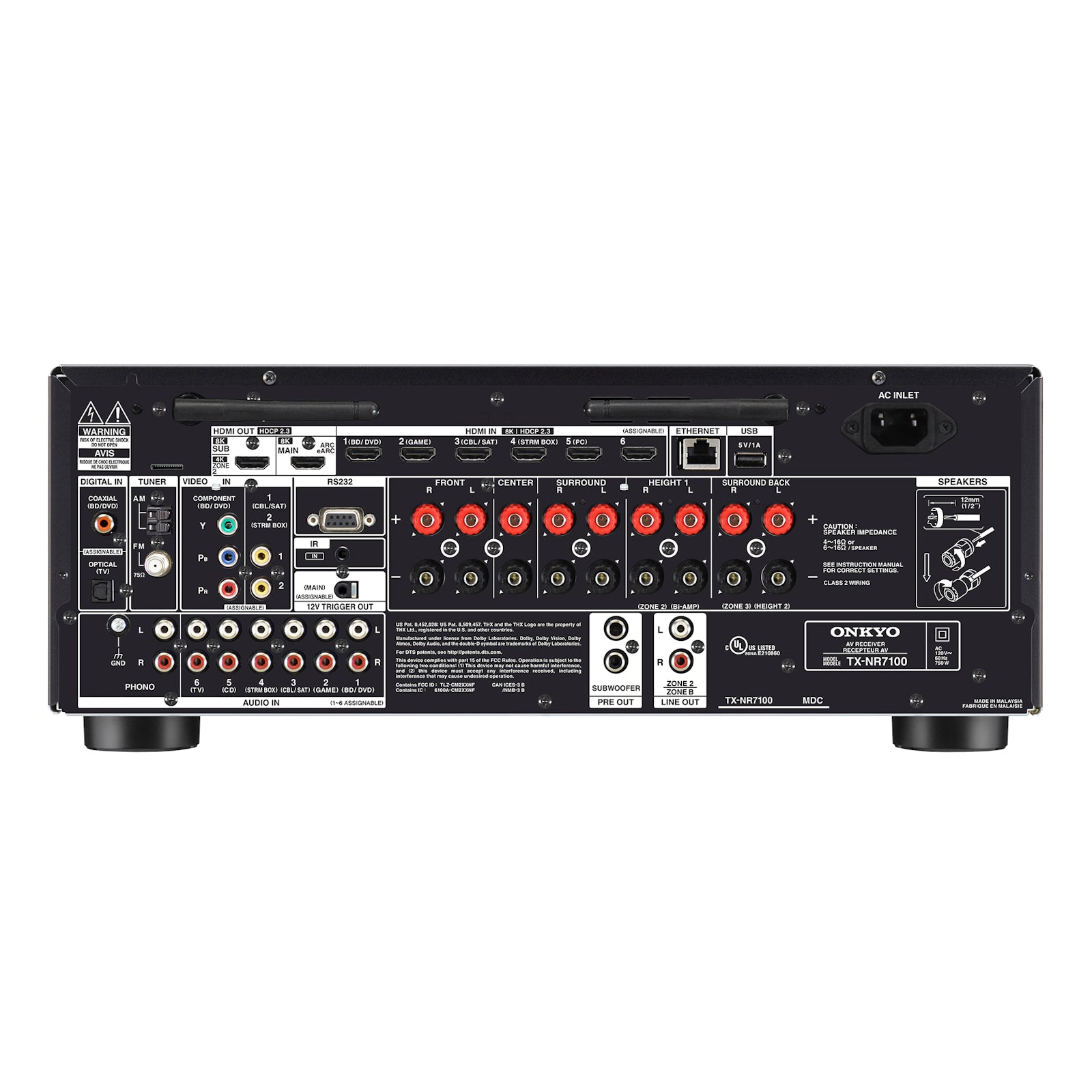 Onkyo TX-NR7100 9.2ch 8K AV Reciever with Dolby Atmos