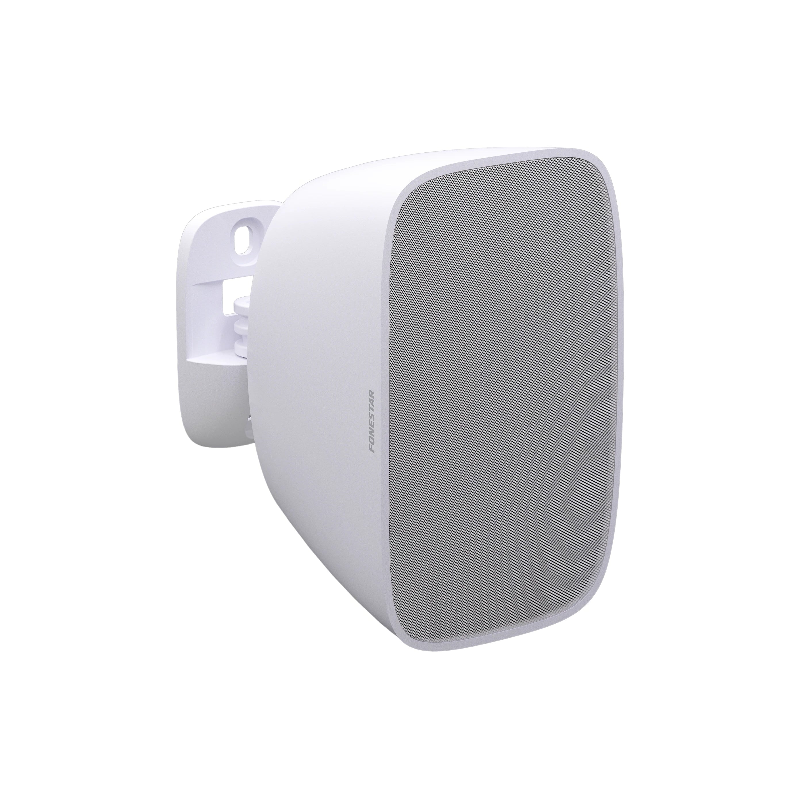 White outdoor speaker on a white background