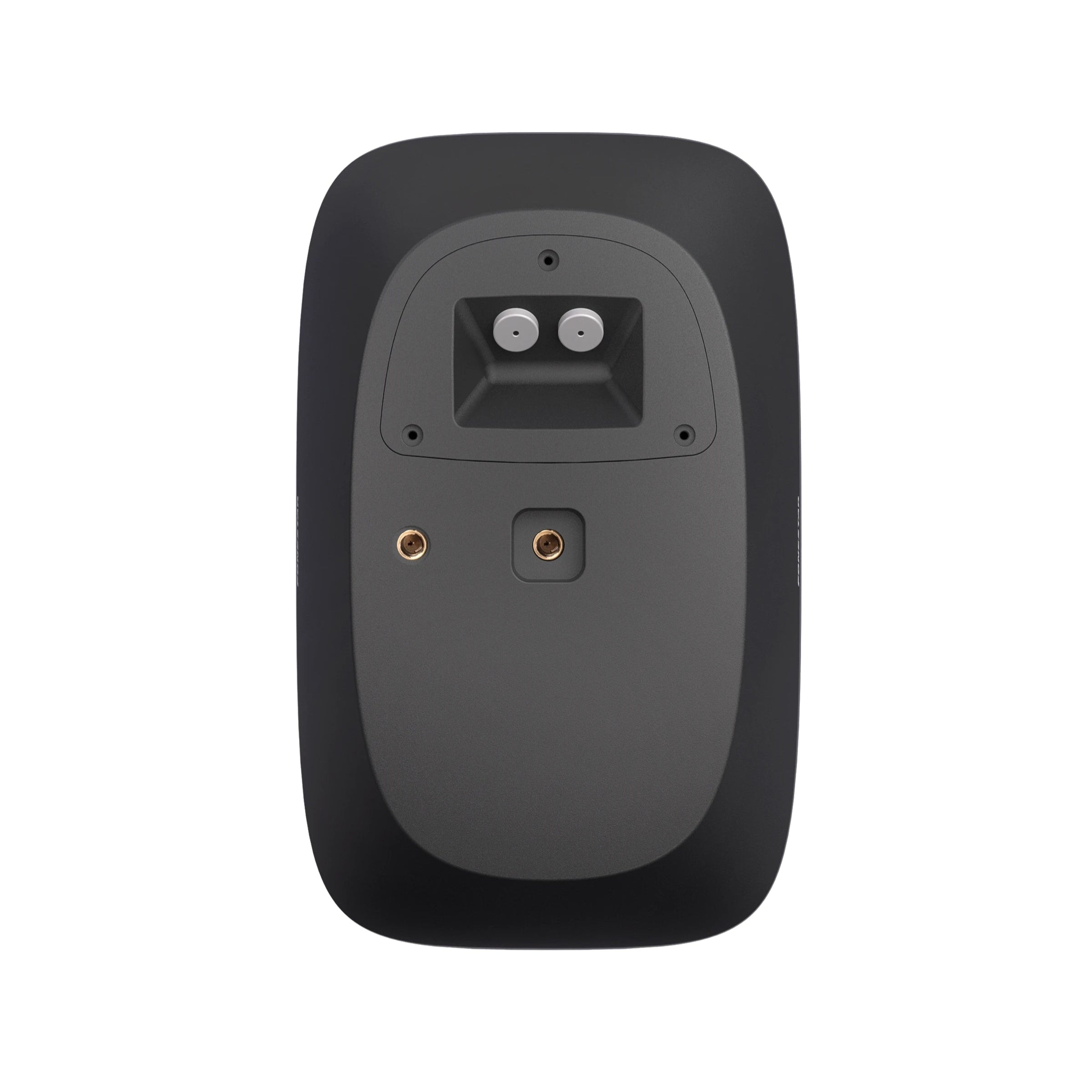 Black outdoor speaker on a white background