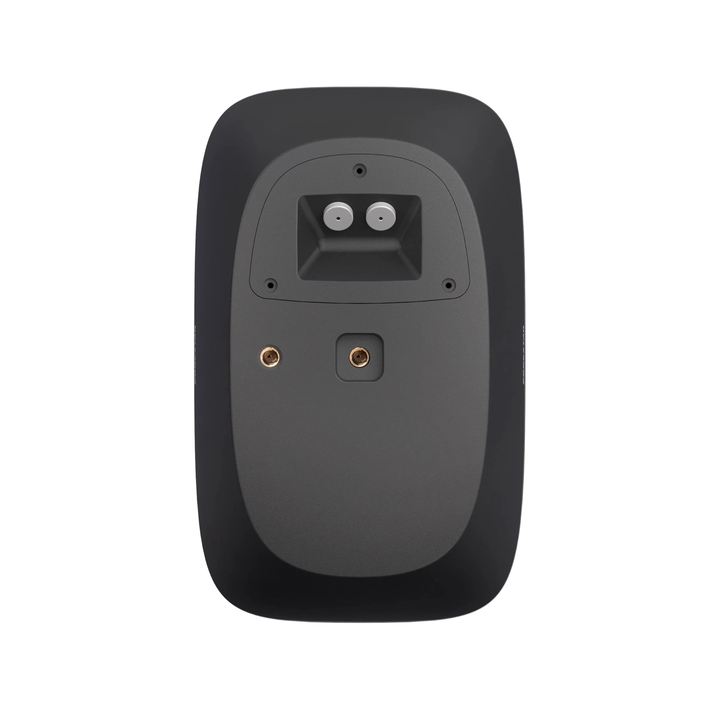 Black electronic device with speaker and ports