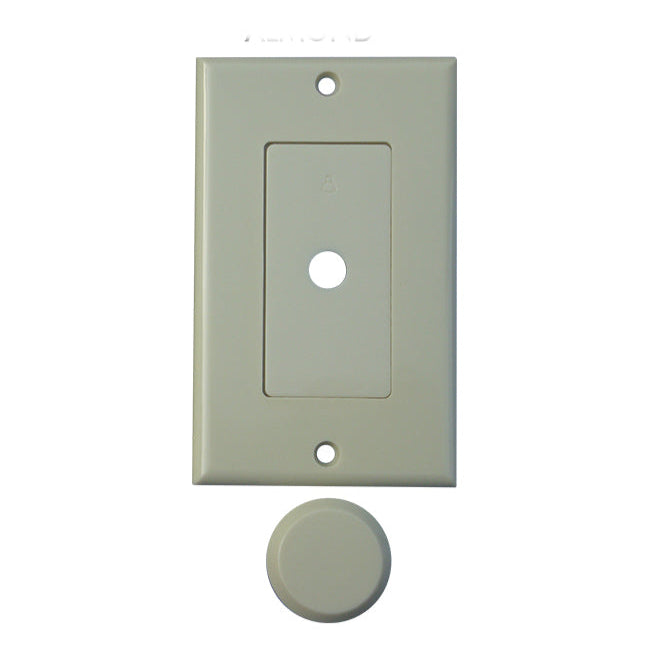 Wall-mounted dimmer switch with blue electrical box on a white background