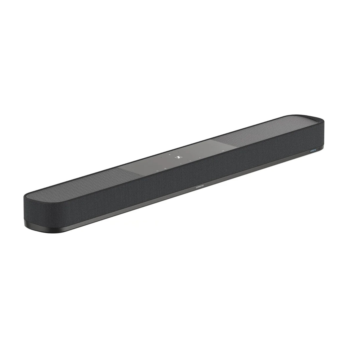 Black soundbar on a white background