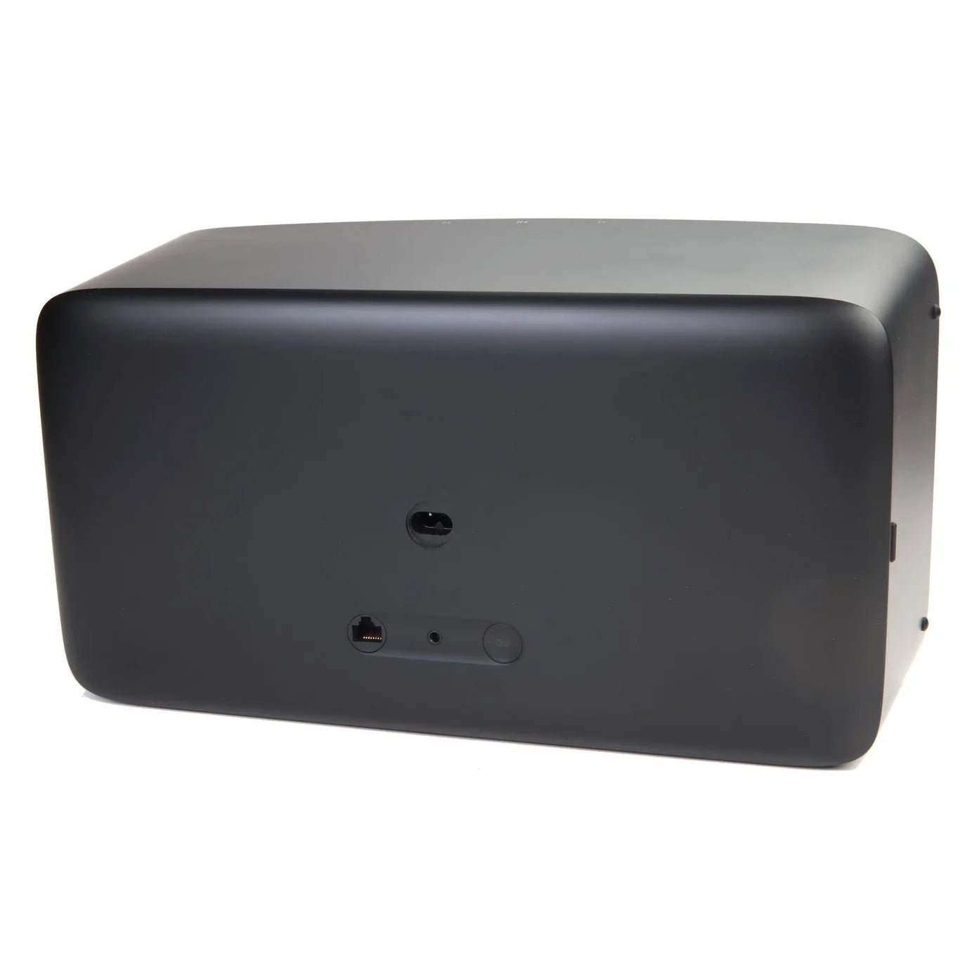 Black electronic device on a white background