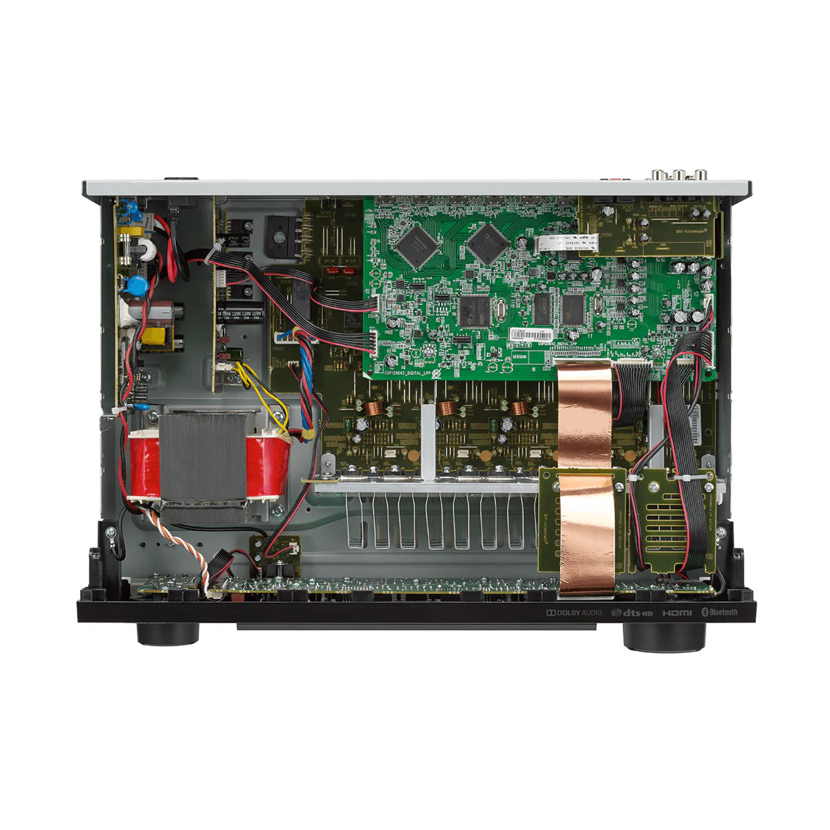 Denon audio receiver on a white background