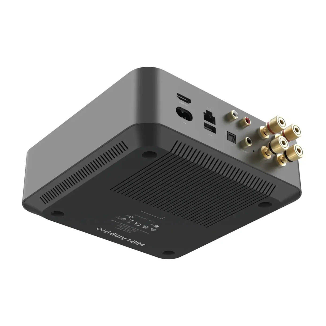 Electronic device with ports on a white background